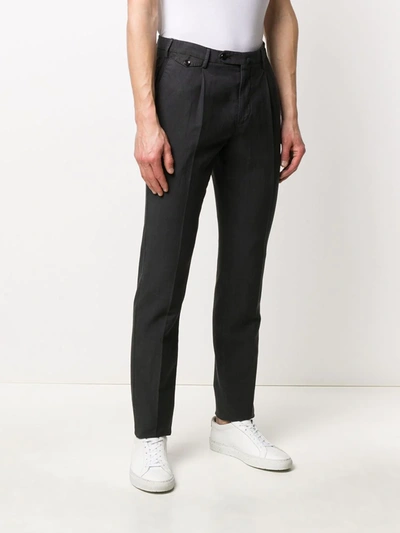 Shop Pt01 Skinny Fit Pleat Detail Trousers In Black