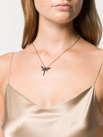 Shop Anapsara 18kt White Gold Dragonfly Diamond Necklace