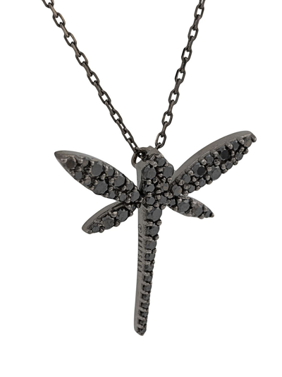 Shop Anapsara 18kt White Gold Dragonfly Diamond Necklace