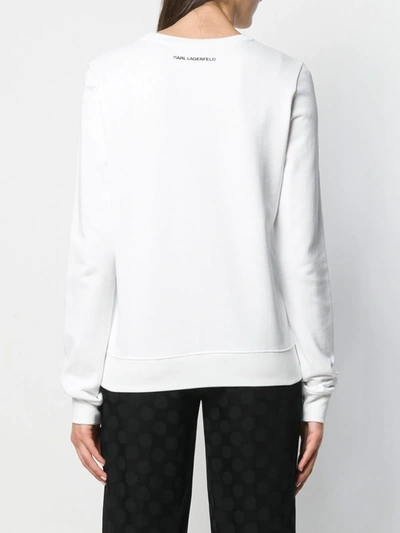 Shop Karl Lagerfeld Address Logo Sweatshirt In White