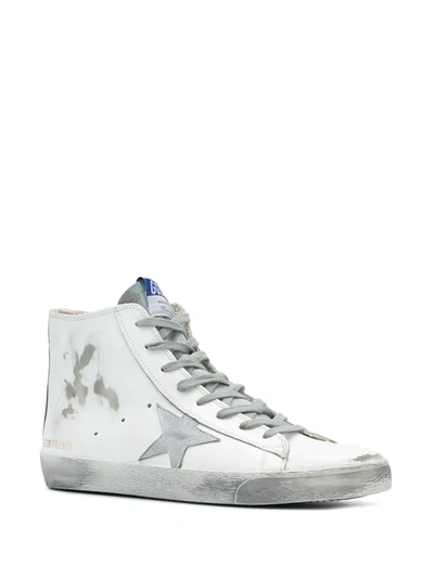 Shop Golden Goose Francy Suede Patch Sneakers In White