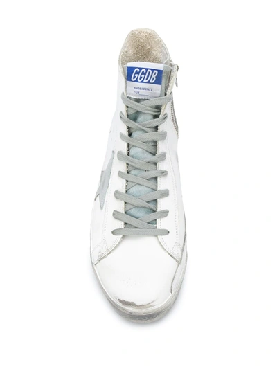 Shop Golden Goose Francy Suede Patch Sneakers In White