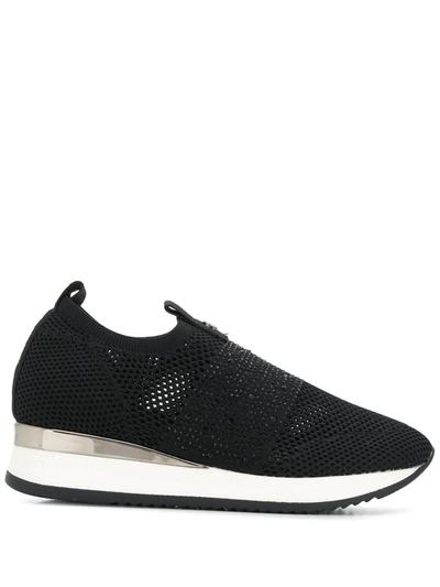 Carvela Janeiro Crystal-embellished Low-top Trainers In Black | ModeSens