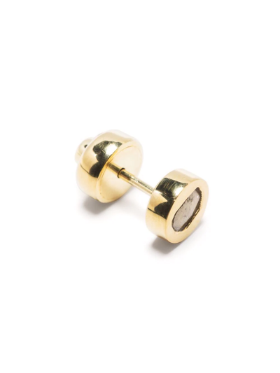 Parts Of Four Diamond Slab Stud Earring In Gold