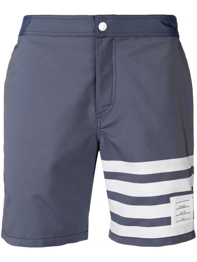 Shop Thom Browne 4-bar Swim-tech Swim Short In Blue