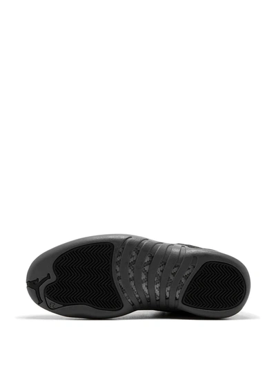 Shop Jordan Air  12 Retro Wool "dark Grey/metallic Silver" Sneakers In Black