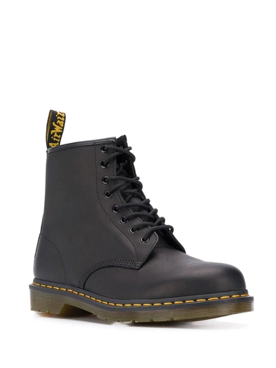 Dr. Martens' 1460 Combat Boots In Black Leather In Black