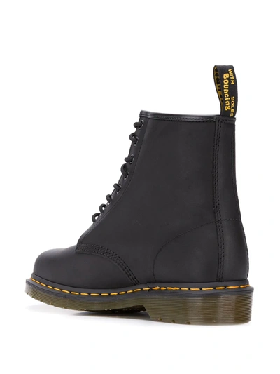 Dr. Martens' 1460 Combat Boots In Black Leather In Black