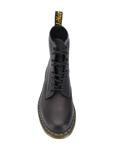 Dr. Martens' 1460 Combat Boots In Black Leather In Black