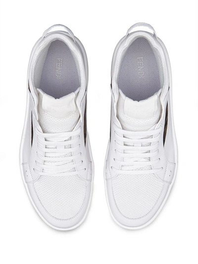 Shop Fendi Jacquard Ff Motif High-top Sneakers In White