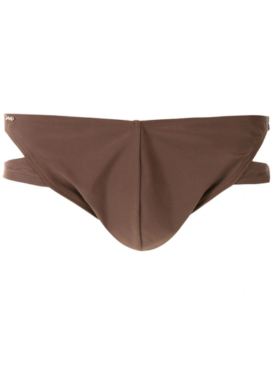 Shop Amir Slama Plain Trunks In Brown