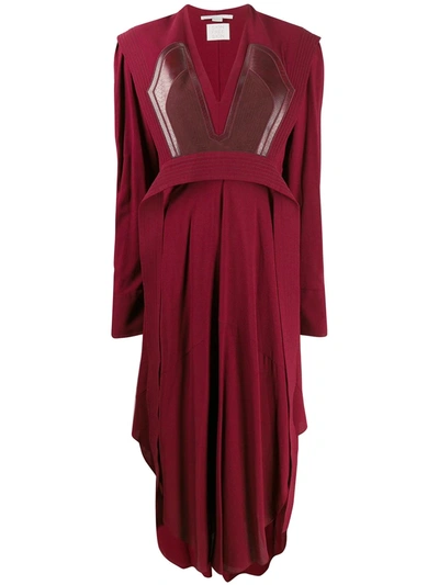 Shop Stella Mccartney Sable Crepe Midi-dress In Red