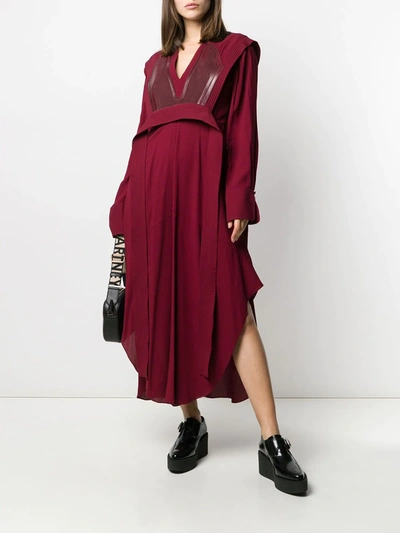 Shop Stella Mccartney Sable Crepe Midi-dress In Red