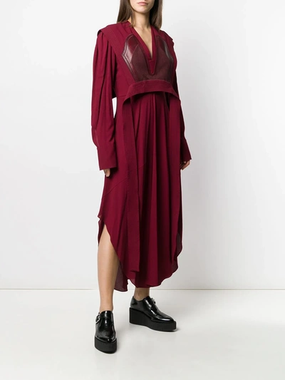 Shop Stella Mccartney Sable Crepe Midi-dress In Red