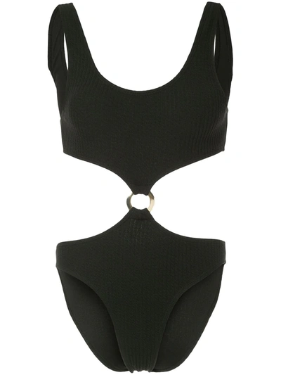 Shop Duskii Julia Cut-out Swimsuit In Black