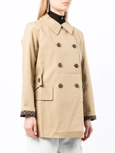 Pre-owned Louis Vuitton  Monogram-lining Trench Coat In Brown