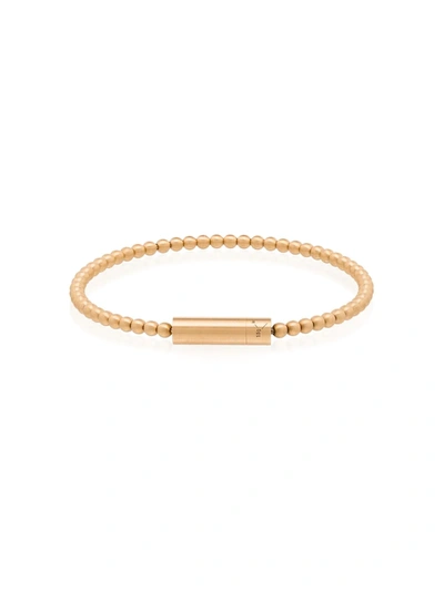 Shop Le Gramme 18kt Gold Le 15 Grammes Beaded Bracelet In Metallic