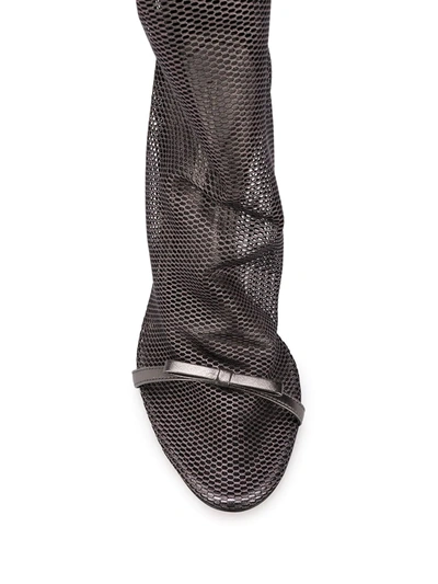 Shop Marco De Vincenzo Perforated Sock Boots In Black