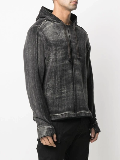 Shop 10sei0otto Washed-effect Hoodie In Black
