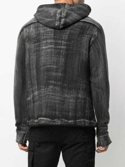 Shop 10sei0otto Washed-effect Hoodie In Black