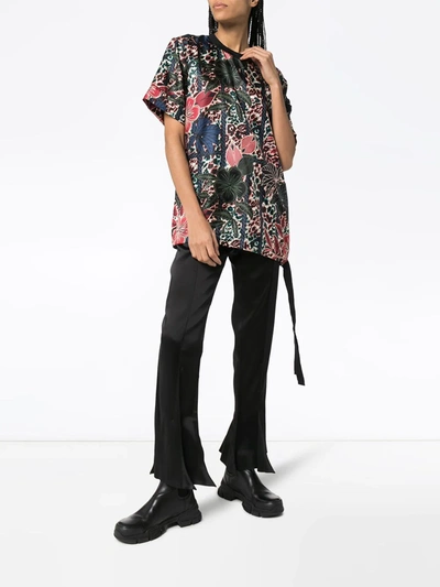 Shop Moncler Maglia Manica Corta Floral Blouse In Black