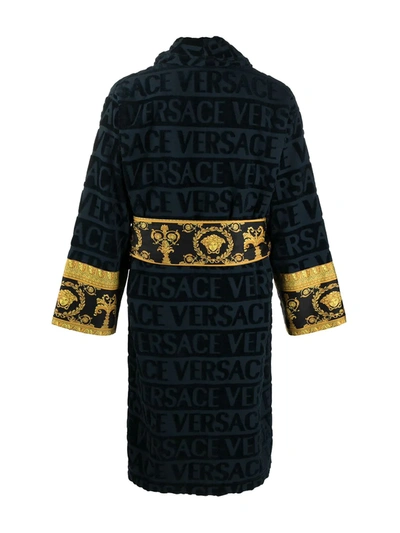 Versace Home I Love Baroque Bathrobe In Blue