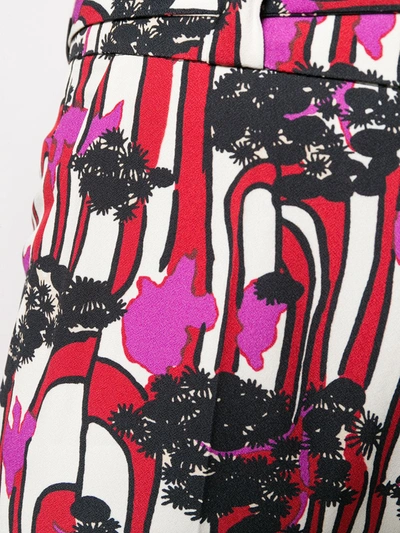 Shop La Doublej Printed Flared Trousers In Red