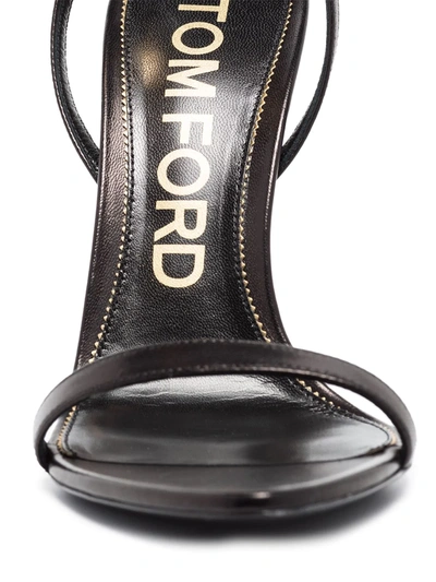 Shop Tom Ford Padlock 105mm Metallic Heel Sandals In Black