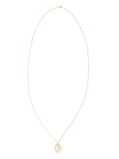 Shop Monica Rich Kosann 18kt Yellow Gold Carpe Diem Rock Crystal Necklace