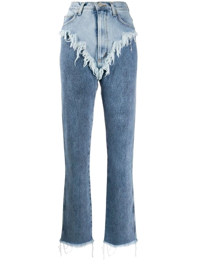 Shop Natasha Zinko Ripped Layered Jeans In Blue