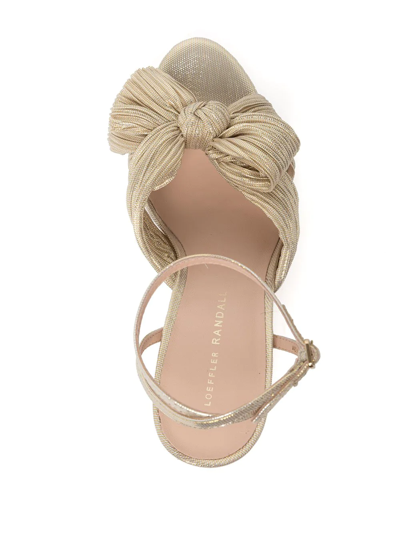 Loeffler Randall Natalia Pleated Knot Platform Sandals In Gold