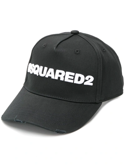 Shop Dsquared2 Embroidered Logo Baseball Cap In Black