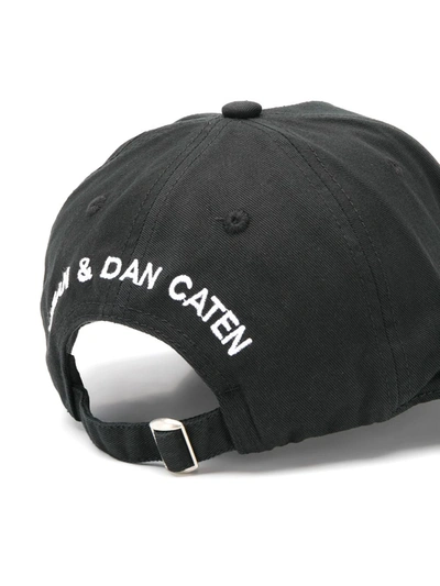 Dsquared2 Branded Baseball Cap Curved Brim In Black