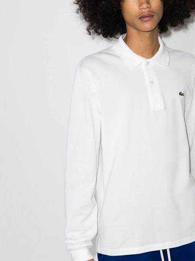 Lacoste Loose Fit Pique Polo Shirt In White