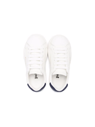 Shop Palm Angels New Tennis Sneakers In 0146 White Navy Blue