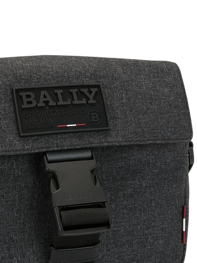 Shop Bally Buckle-fastening Shoulder Bag In Grey