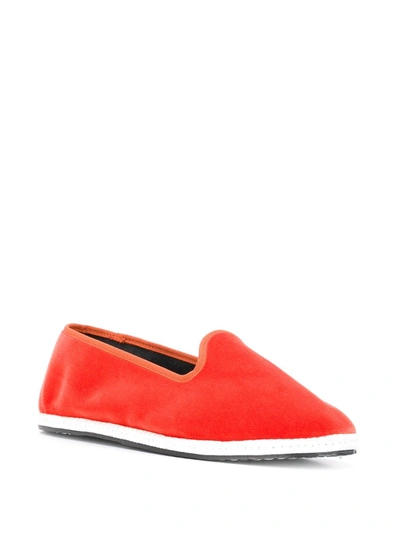 Vibi Venezia Red Velvet Mattone Slippers In Orange