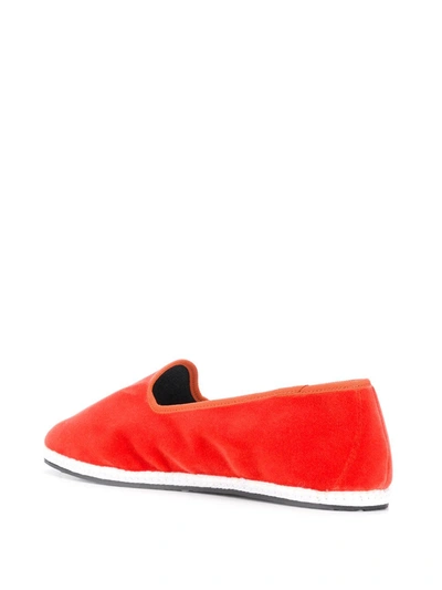 Vibi Venezia Red Velvet Mattone Slippers In Orange