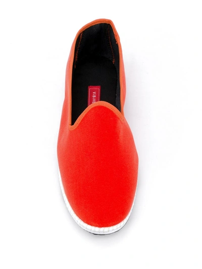 Vibi Venezia Red Velvet Mattone Slippers In Orange