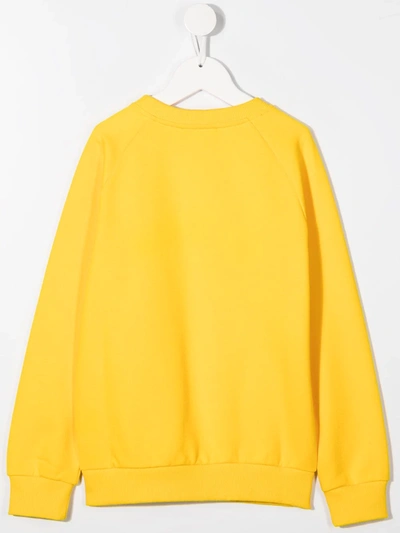 Shop Balmain Logo Patch Sweatshirt In Yellow