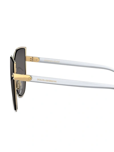 Shop Dolce & Gabbana Logo Lens Sunglasses In Gold