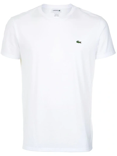 Shop Lacoste Small Patch Logo T-shirt In Silver