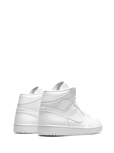 Shop Jordan Air  1 Mid "triple White" Sneakers