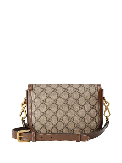 Shop Gucci Mini Horsebit 1955 Shoulder Bag In Neutrals