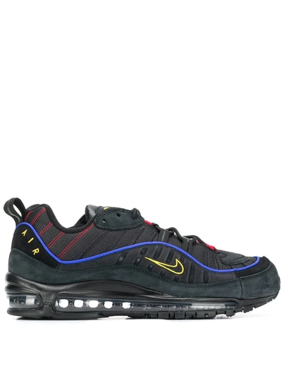 Nike Air Max 98 Suede Trainers In Black | ModeSens