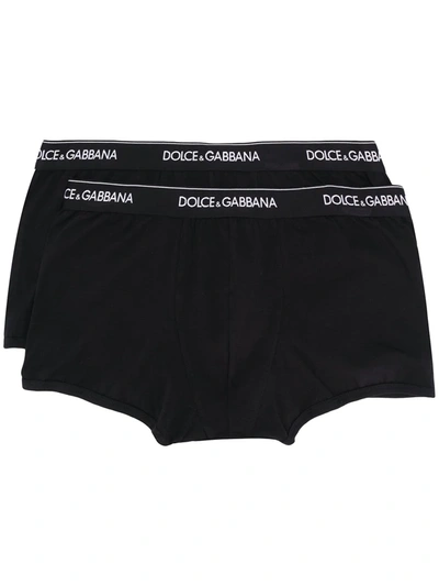 Dolce & Gabbana Confezione Da 2 Pezzi Boxer Regular-fit In Black