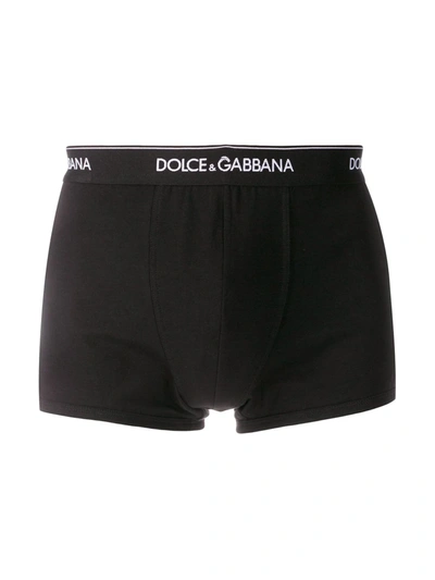 Dolce & Gabbana Confezione Da 2 Pezzi Boxer Regular-fit In Black