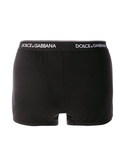 Shop Dolce & Gabbana Logo-waistband Boxer Briefs (pack Of Two) In Black