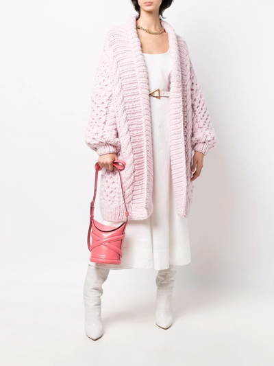 Alexander Mcqueen Curve Bucket Bag With Embossed Logo In Pink