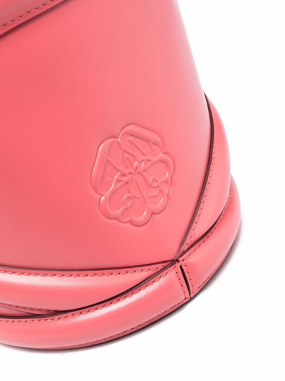 Alexander Mcqueen Curve Bucket Bag With Embossed Logo In Pink